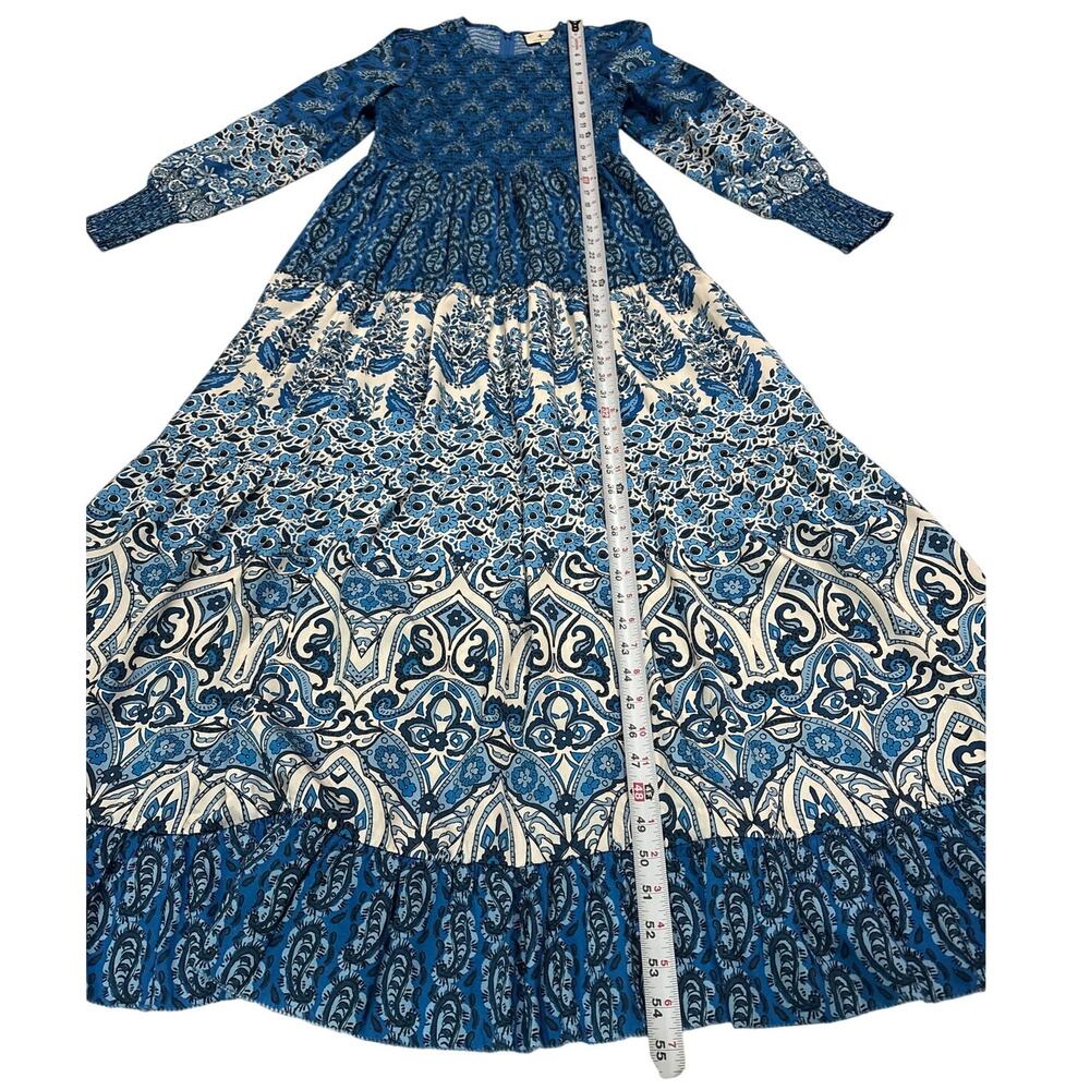 Tuckernuck Women’s Small Dewberry Blues Libby Midi Dress Formal Smocked Cottage - Picture 8 of 8